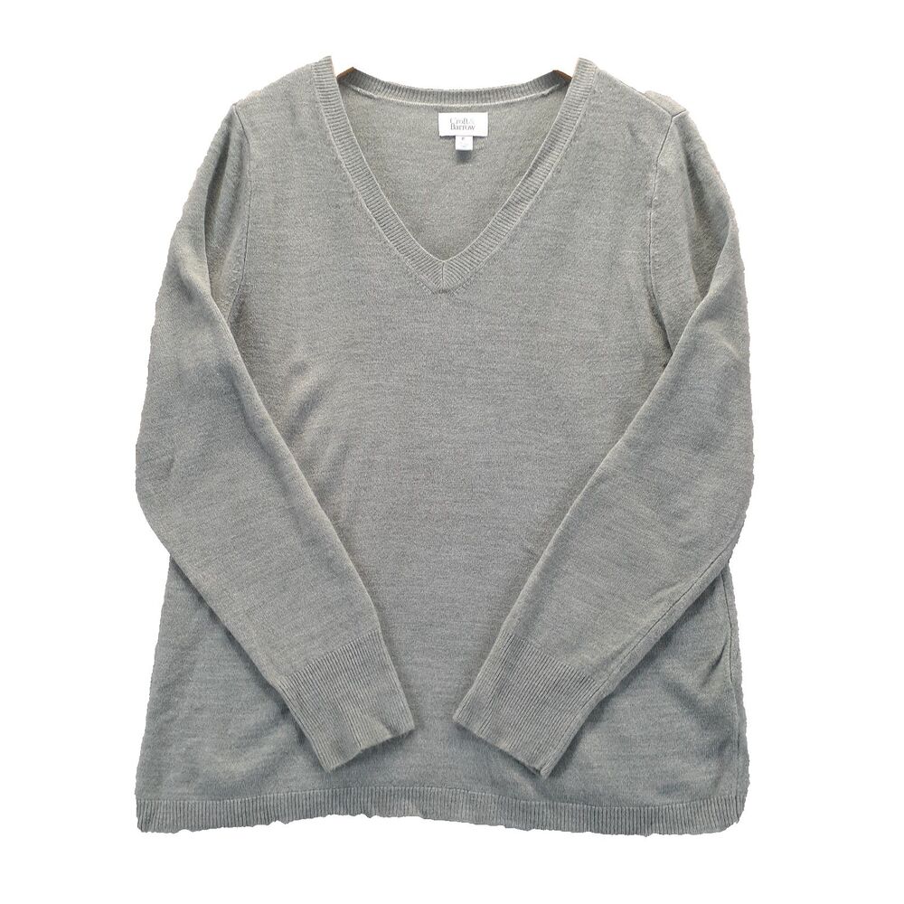 Croft & Barrow Women's Sz XL Sage V-Neck Knit Pullover Sweater Soft Warm Cozy